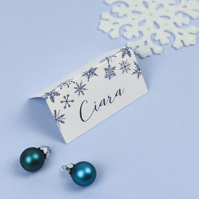 Place Card - Eve - Christmas Watercolour Snowflakes