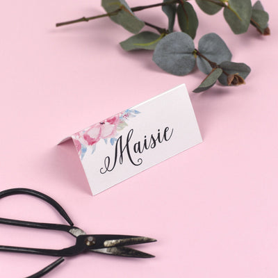 Place Card - Selena - Watercolour Wedding Flowers