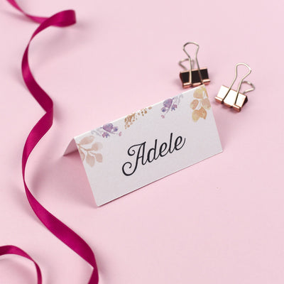 Place Card - Viola - Vintage Watercolour Flowers