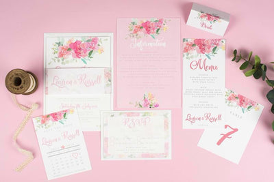 Save the Date - Blossom Watercolour Flowers