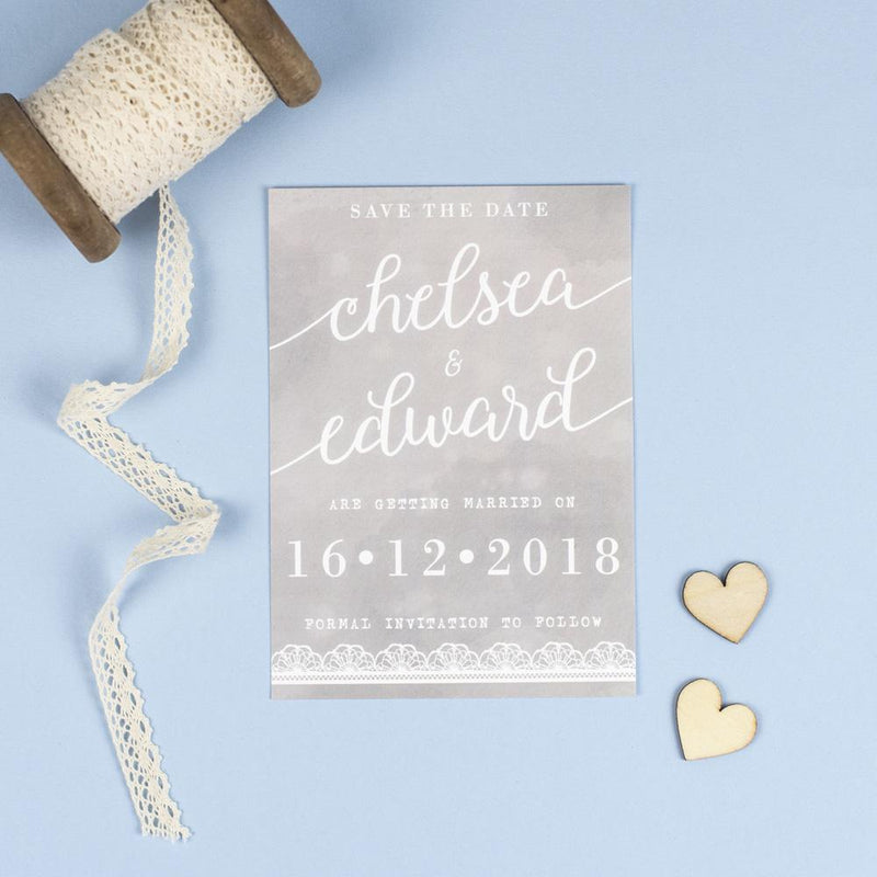 Save the Date - Molly Watercolour Lace 
