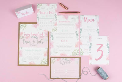 Save the Date - Rose Watercolour Flowers