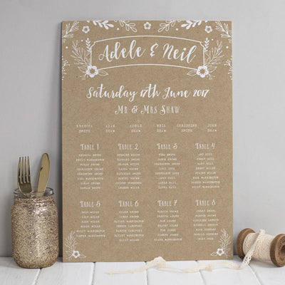 Table Plan - Willow Rustic Wreath