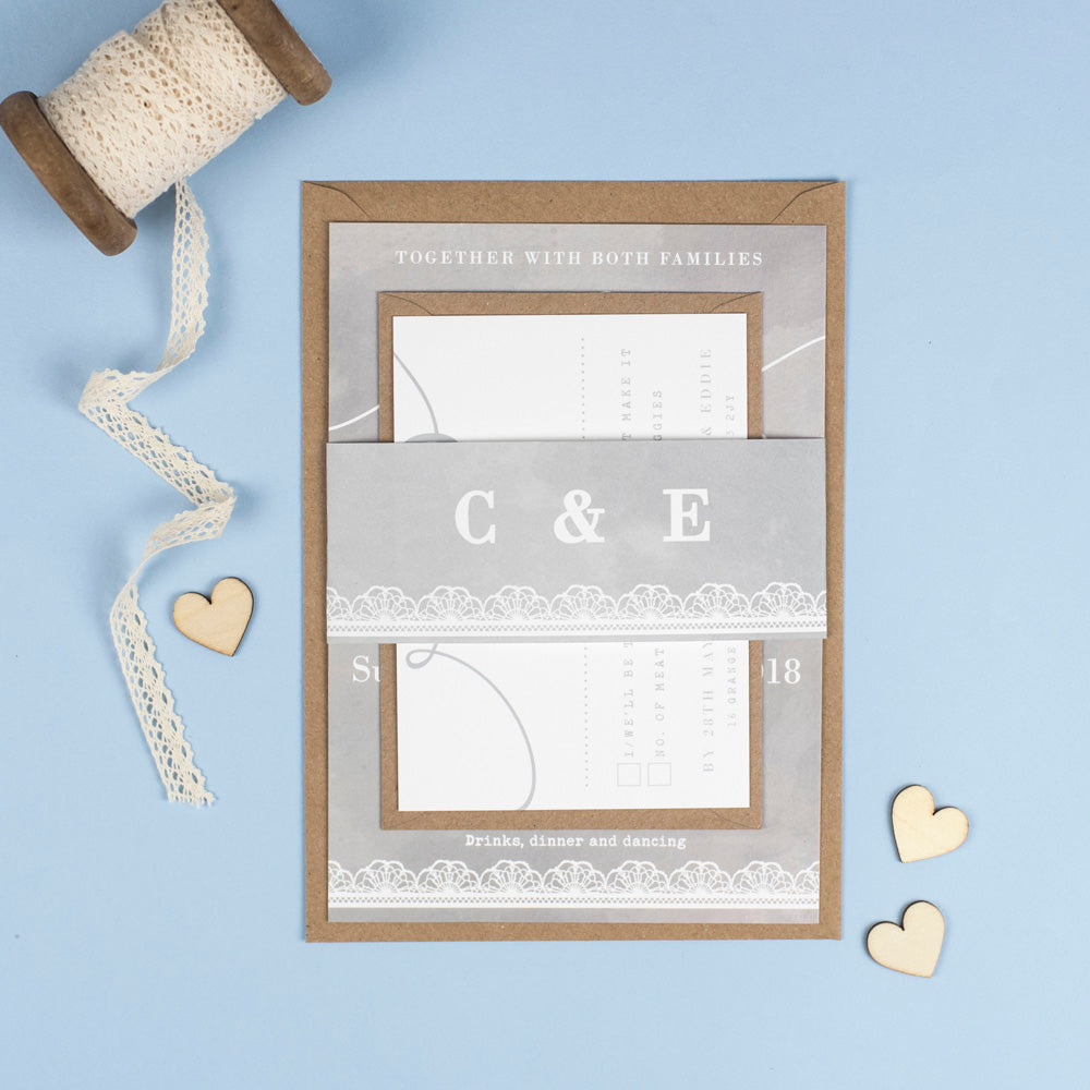 Molly, our Vintage Lace and Watercolour Wedding Stationery