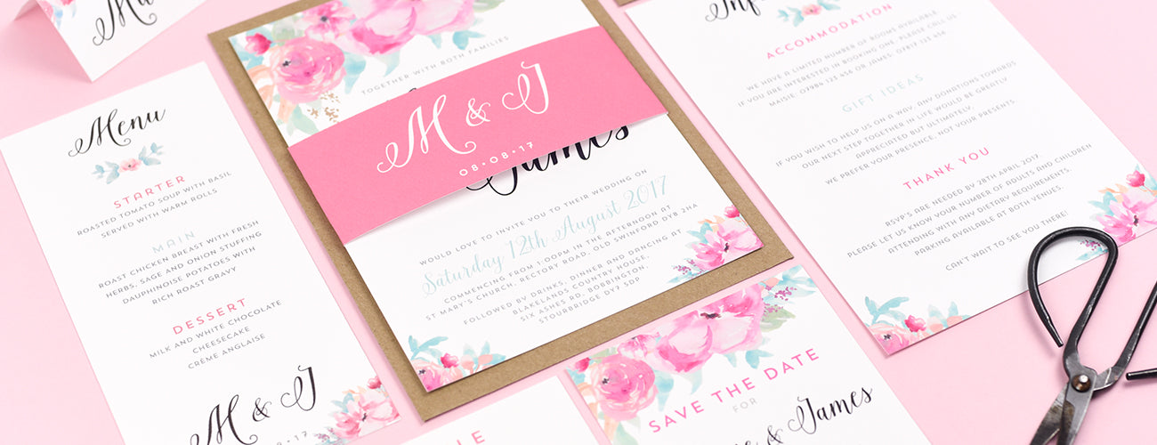 Wedding Invitations UK Watercolour Flowers 