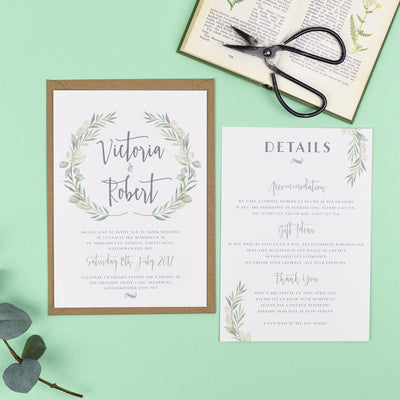 Aisling Eucalyptus Leaves Wedding Invitations