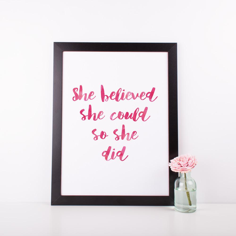 She believed she could so she did