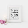 Champagne Prosecco & Gin Oh My! Plain or Personalised Print