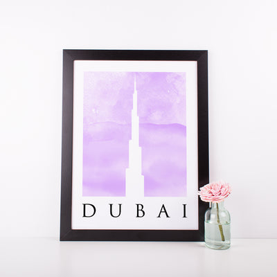 Travel Poster - DUBAI - Watercolour Prints