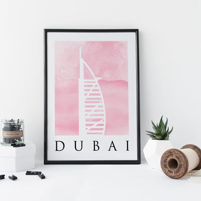 Travel Poster - DUBAI - Watercolour Prints