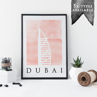 Travel Poster - DUBAI - Watercolour Prints