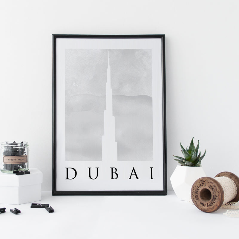 Travel Poster - DUBAI - Watercolour Prints 