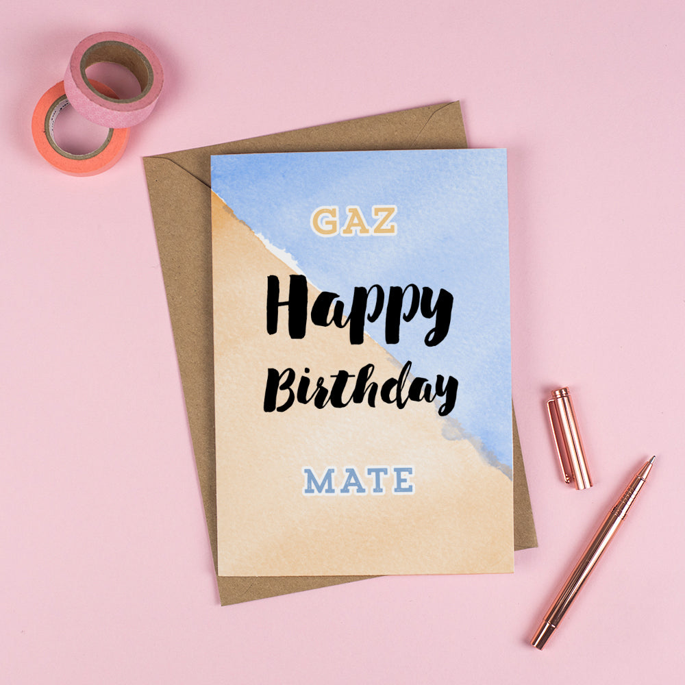 Happy Birthday 'MATE'! - Personalised Dialect Card 