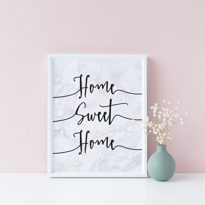 Home Sweet Home - Marble Plain or Personalised Print