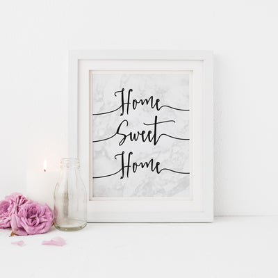 Home Sweet Home - Marble Plain or Personalised Print
