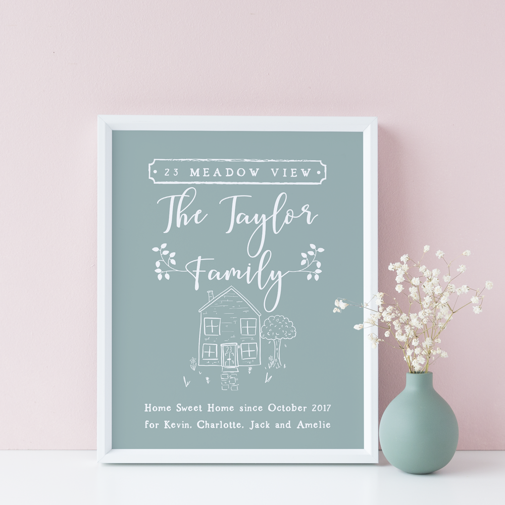 New Home Personalised Person/ Couple/ Family Print 