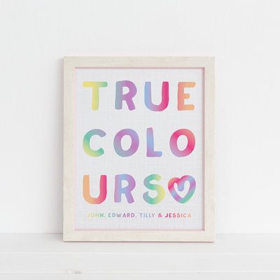 True Colours Rainbow Plain or Personalised Family Print