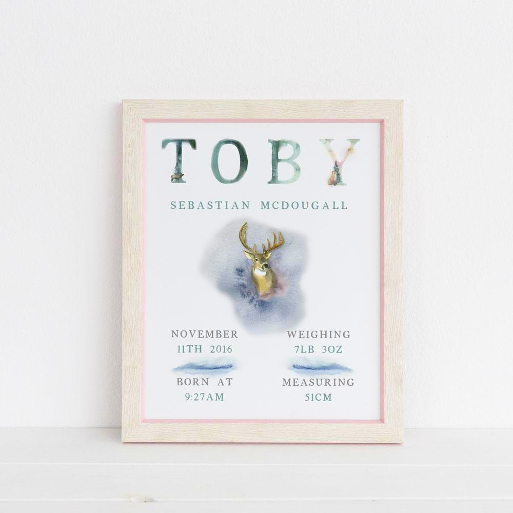 Wild One Birthday or Welcome to the World Print - Children's Keepsake Art 