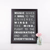Inspirational Quote Poster - “Music gives a soul to the universe" - Plato