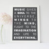 Inspirational Quote Poster - “Music gives a soul to the universe" - Plato