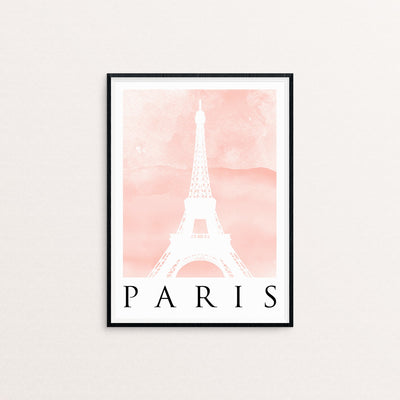 Travel Poster - PARIS - Watercolour Eiffel Tower Print
