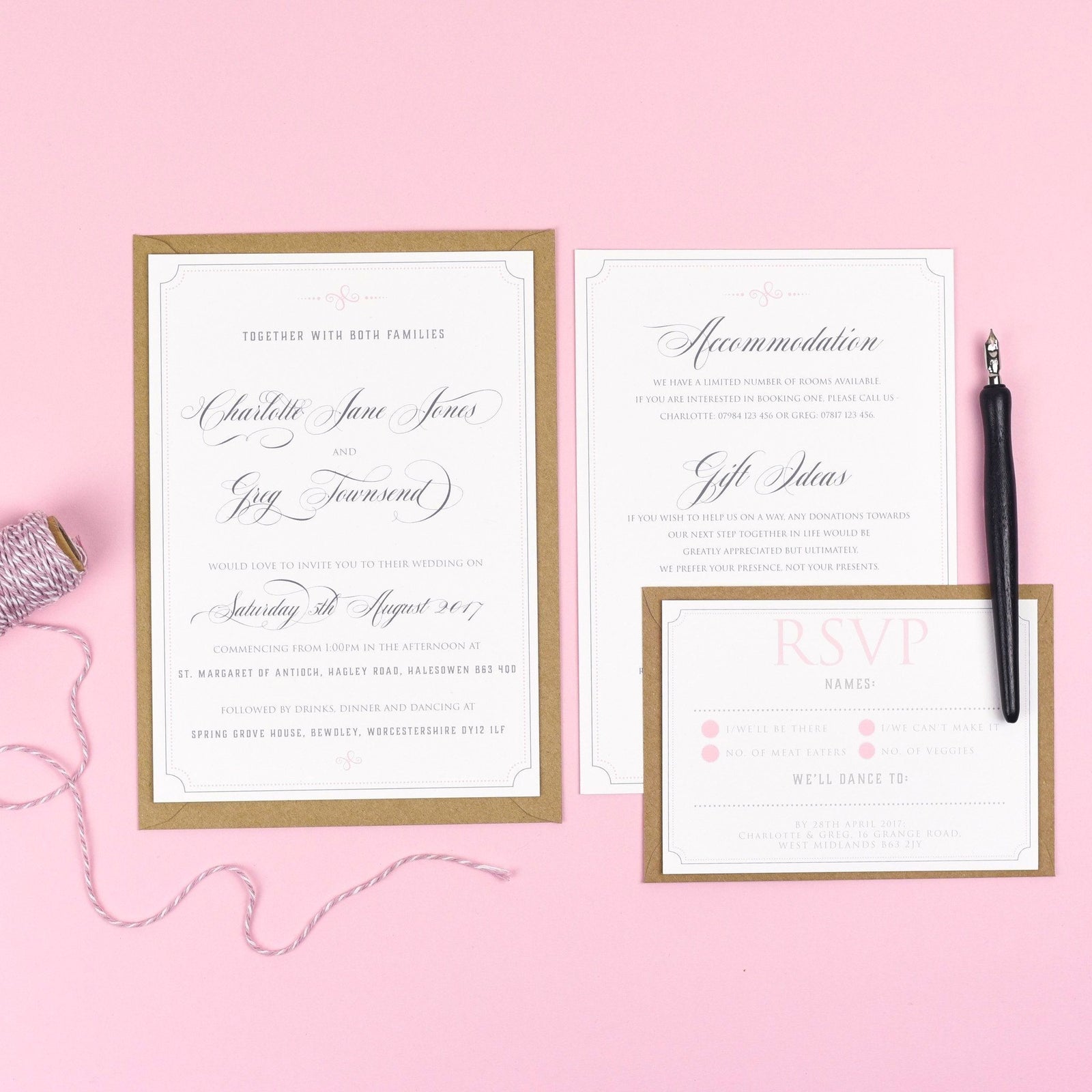 Erin Delicate Frame Wedding Invitations 