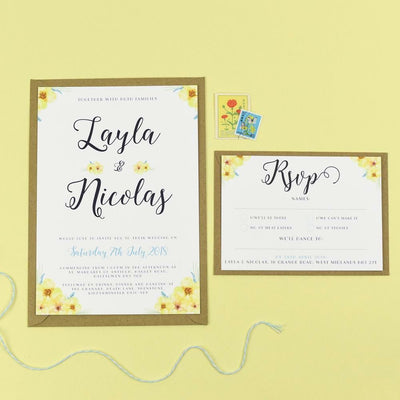 Layla Spring Florals Wedding Invitations