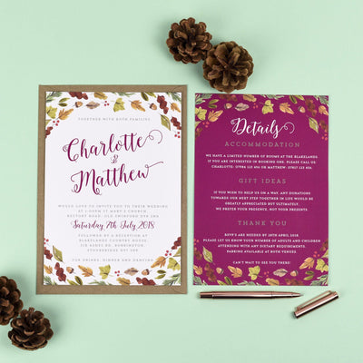 Octavia Autumnal Wedding Invitations