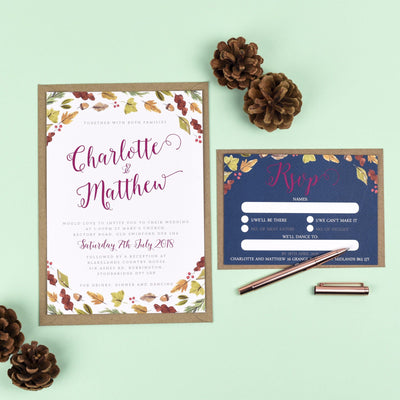 Octavia Autumnal Wedding Invitations