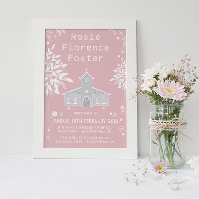 Christening Day Print - Children's Keepsake Art - 4x Colours