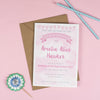 Personalised Clouds and Bunting Christening or Baptism Invitation - Pink