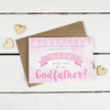 Personalised Will you be my Godfather or Godmother Card? Pink Clouds & Bunting!