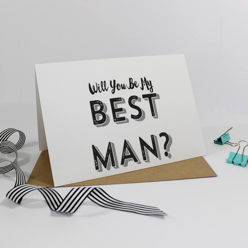 Will you be my Best Man? Retro Card 