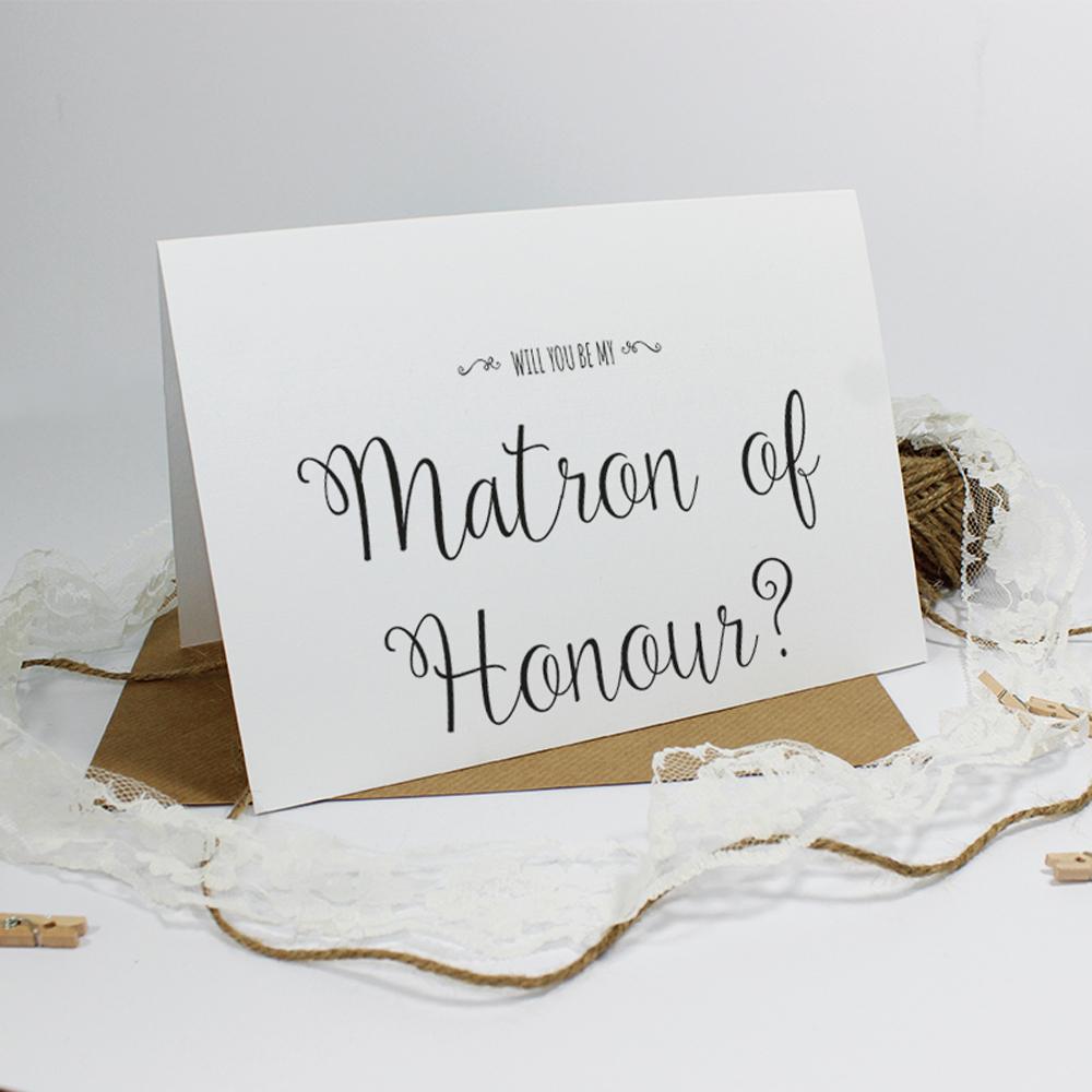 Will you be my Matron of Honour? Card 
