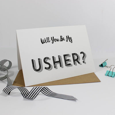 Will you be my Usher? Retro Card