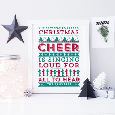 ELF 'The best way to spread Christmas Cheer!' Personalised Print