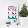 ELF 'There's room for everyone on the Nice List!' Personalised Print