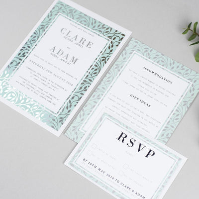 Foil Clare Vine Pattern Wedding Invitations