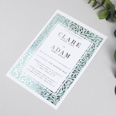 Foil Clare Vine Pattern Wedding Invitations