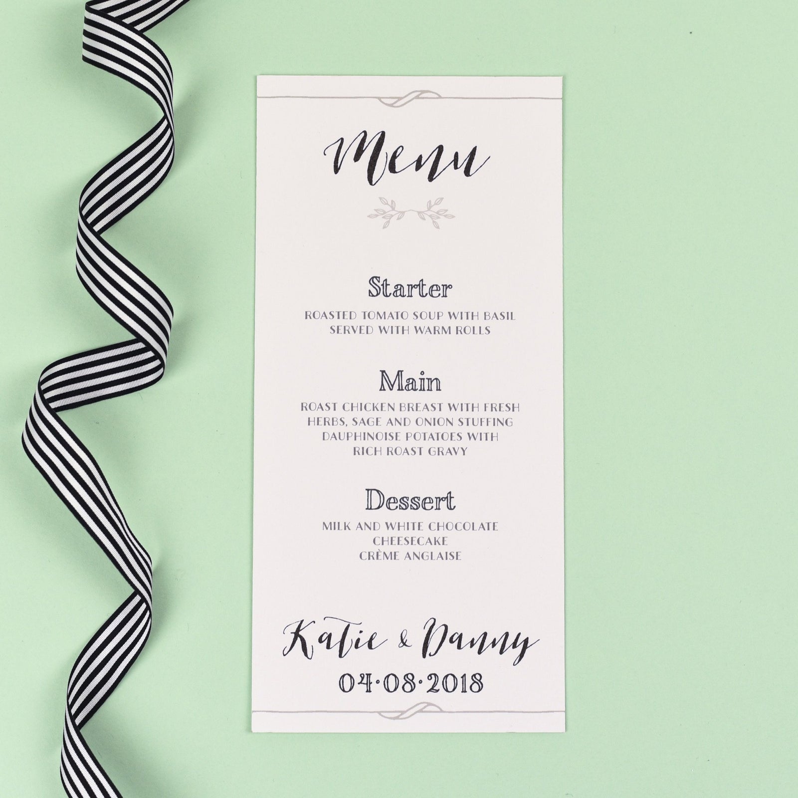 Menu - Alexa - Monochrome Silhouette Garden 