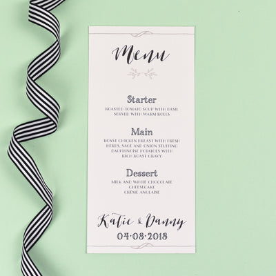 Menu - Alexa - Monochrome Silhouette Garden