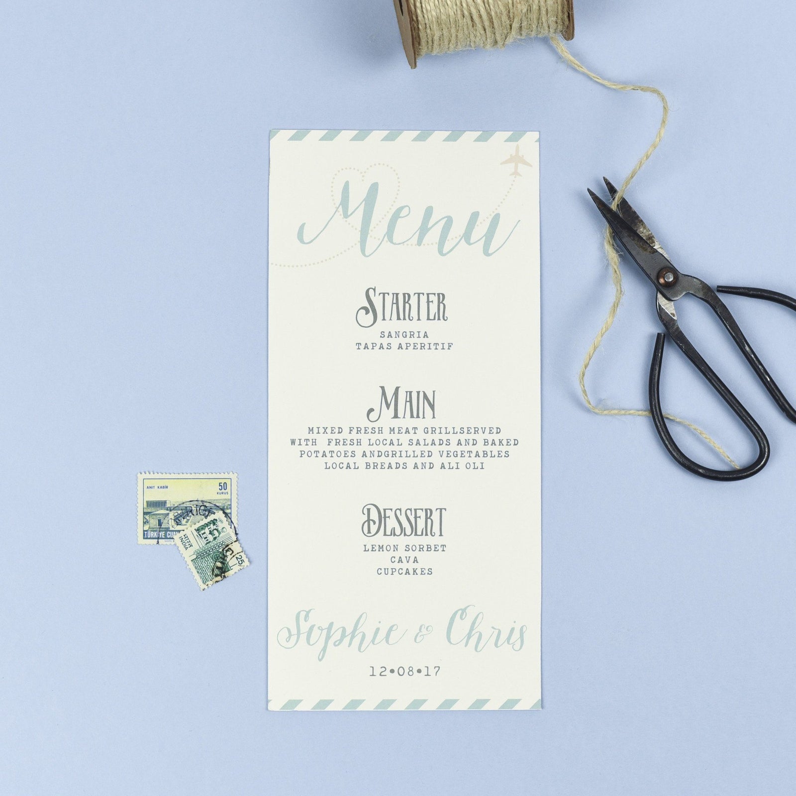 Menu - Athena - Vintage Destination Map 