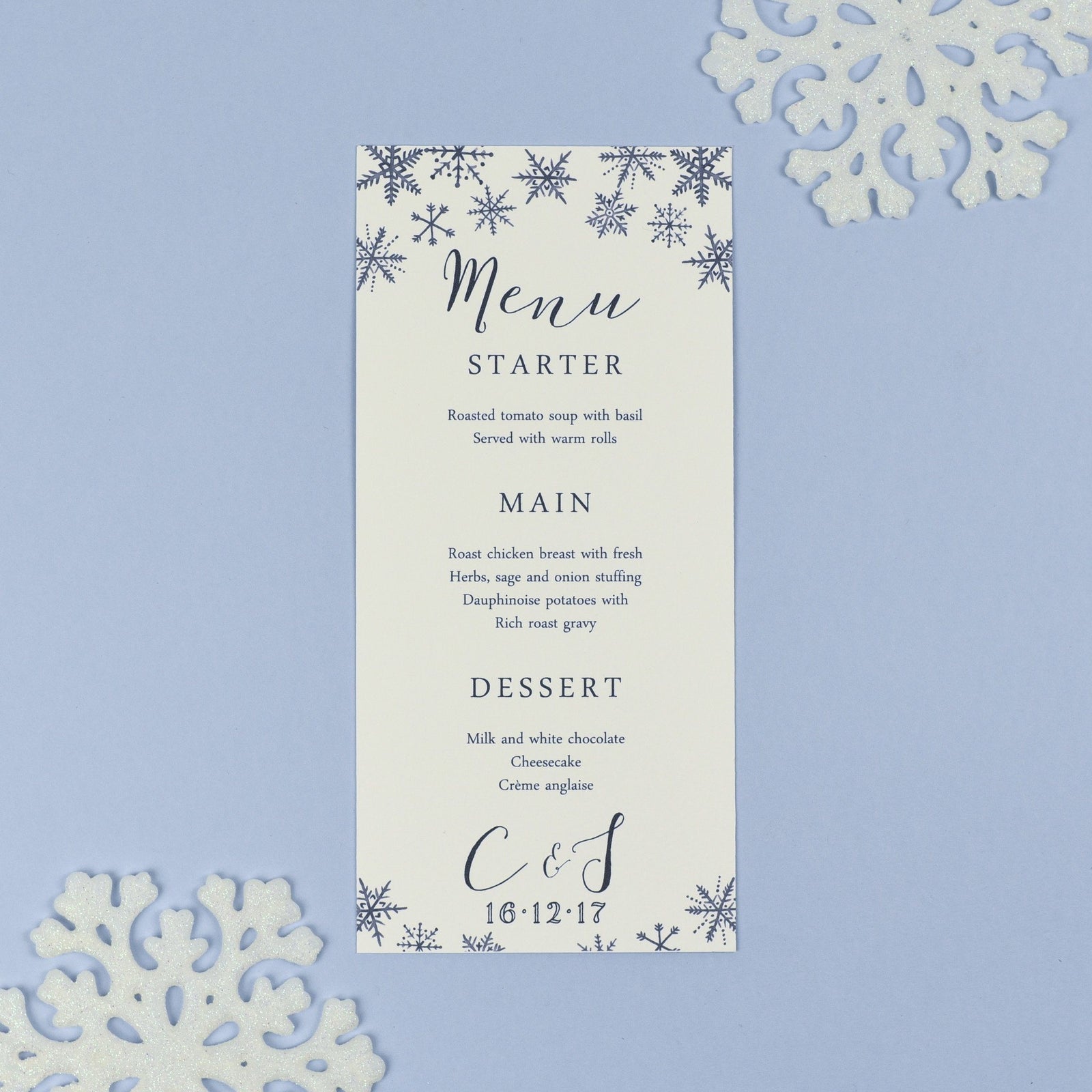 Menu - Eve - Watercolour Christmas Winter 