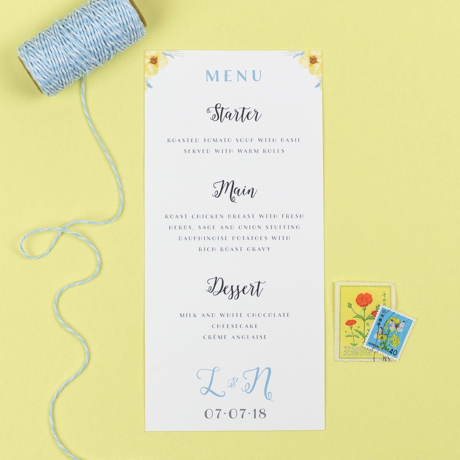 Menu - Layla - Spring Flowers Wedding 