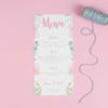 Menu - Rose - Floral Watercolour Wedding