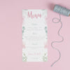 Menu - Rose - Floral Watercolour Wedding