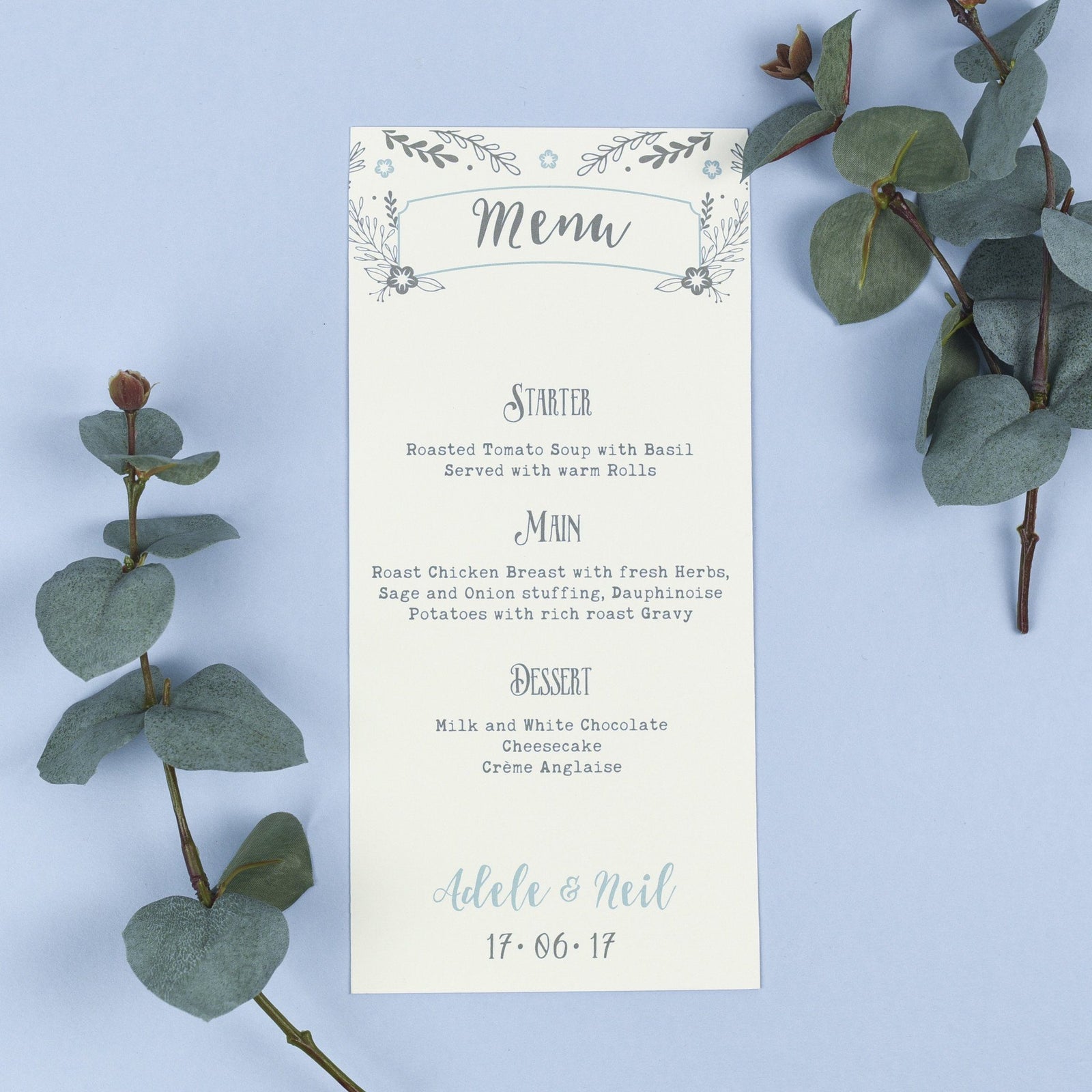 Menu - Willow - Rustic Wreath Wedding 