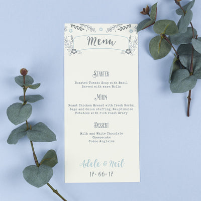 Menu - Willow - Rustic Wreath Wedding