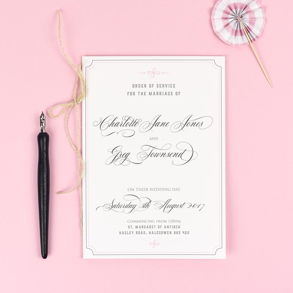 Order of Service - Erin - Delicate Frame 