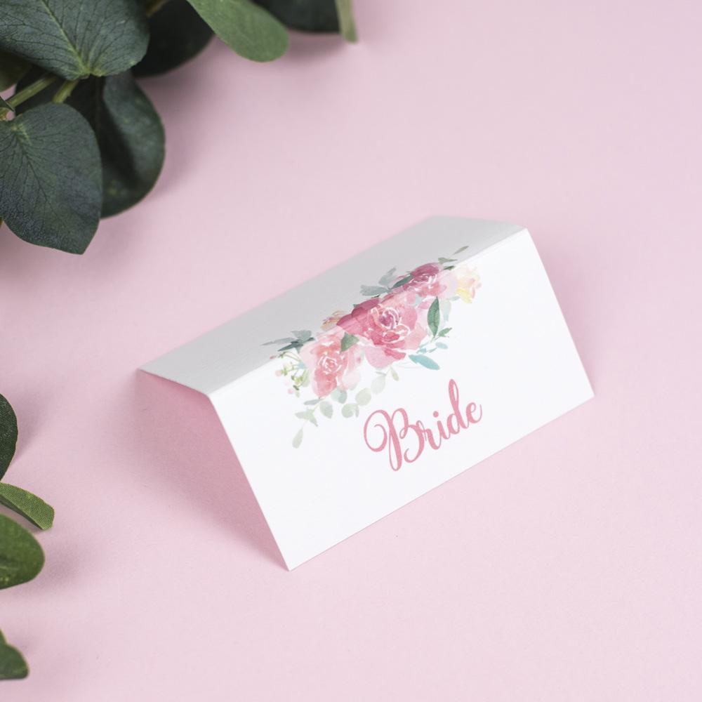 Place Card - Blossom - Watercolour Wedding Flowers 